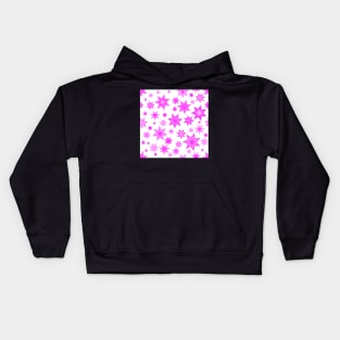 Hot Pink Stars on White 5748 Kids Hoodie